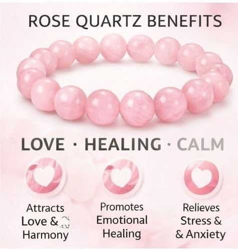 Natural Rose Quartz Love Healing Bracelet
