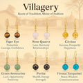 Natural Healing Crystal Drop Earrings